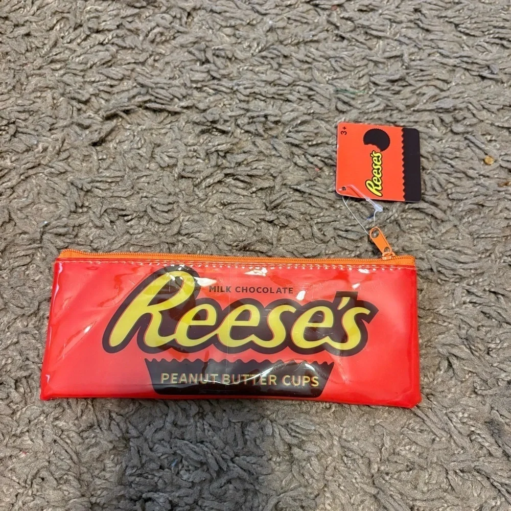 Hershey Reese’s Peanut Butter Cup Orange Pouch Pencil Stationary Makeup NEW